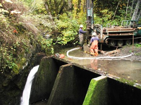 drilling at dam photo